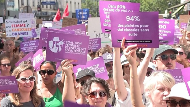 Thousands of protesters march throughout France to demand new law against sexual violence