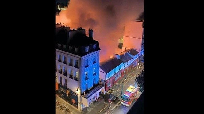 Video shows major fire ravaging 400-year-old Paris food market