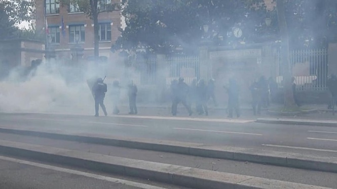 French police fire tear gas to disperse protest in Lyon