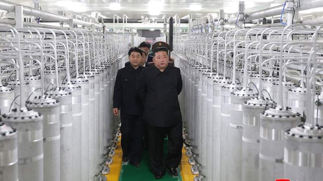 Image from: North Korea unveils nuclear fuel plant as Kim vows 'exponential' boost to deterrent