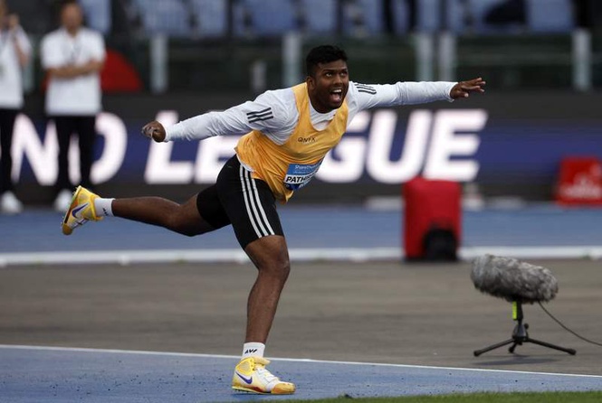 Image from: Rumesh Pathirage goes past Neeraj Chopra with monster throw of 92.62m in Rome DL