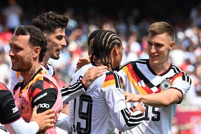 Image from: Sané shows he can replace Karl as Germany beat US in last warm-up