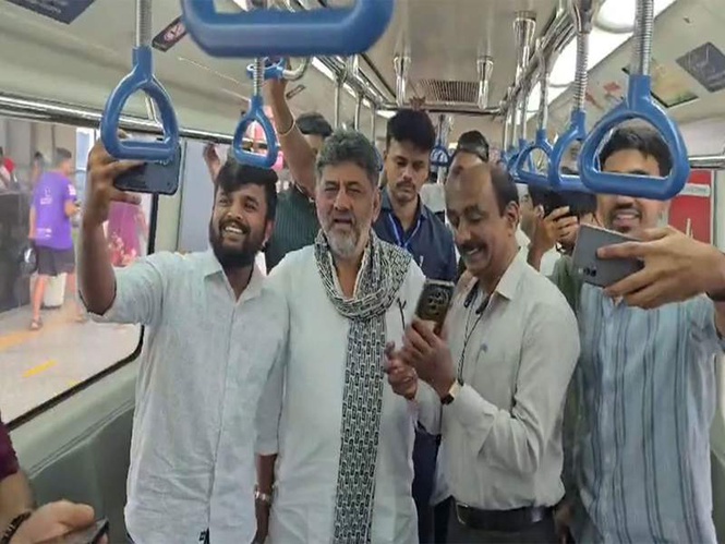 Image from: Shivakumar takes Bengaluru metro for first visit to home constituency after becoming Karnataka CM