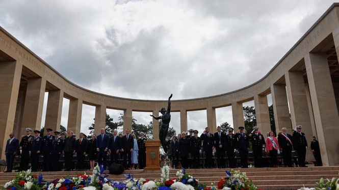 Image from: Hegseth blasts ‘invasion’ of migrants on Europe’s beaches in D-Day speech in France