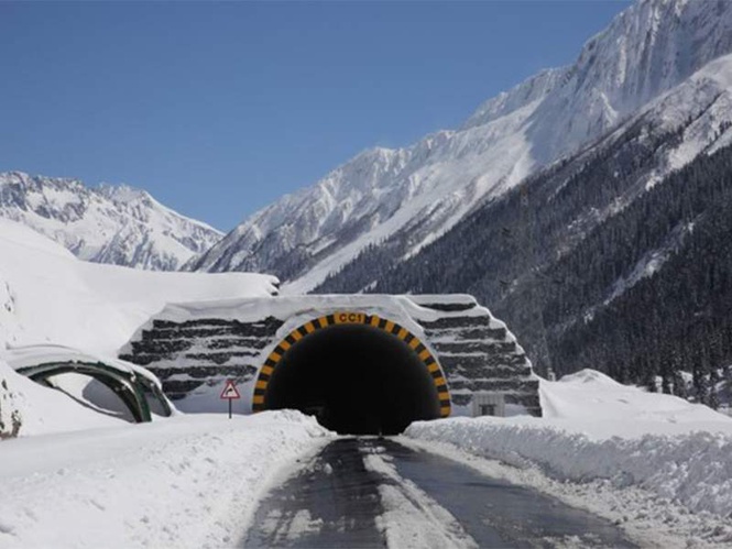 Image from: World's longest high-altitude bi-directional Zojila tunnel nears breakthrough in J&K