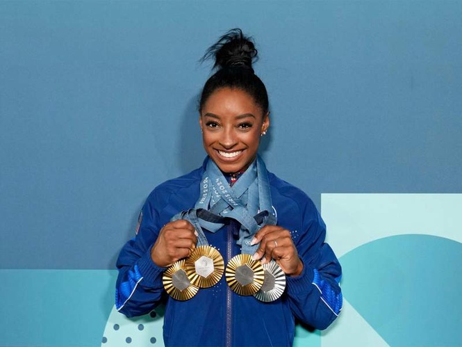 Image from: "Scariest experience": Seven-time Olympic gold-medallist Simone Biles reveals recent health scare