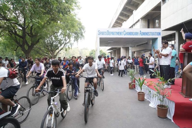 Image from: ‘Fit India Sundays on Cycle’ held at Sec 42 sports complex in Chandigarh