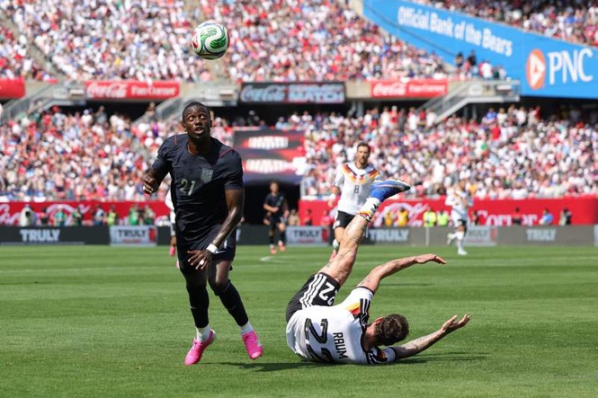 Image from: ‘Dangerous’ Timothy Weah sparks controversy in USMNT’s final World Cup warm-up vs Germany