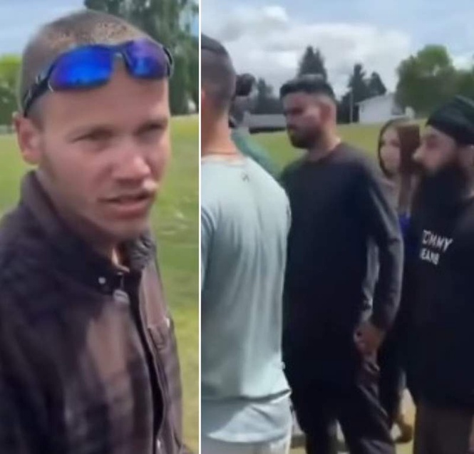 Image from: ’Stay away from her’: Indian men in Canada form human shield to protect woman from alleged stalker