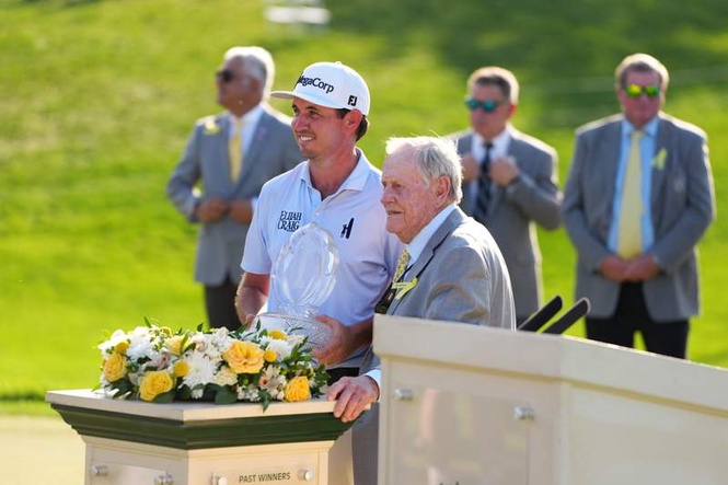 Image from: Jack Nicklaus reacts to J.T. Poston winning the Memorial over Ryan Gerard in a playoff