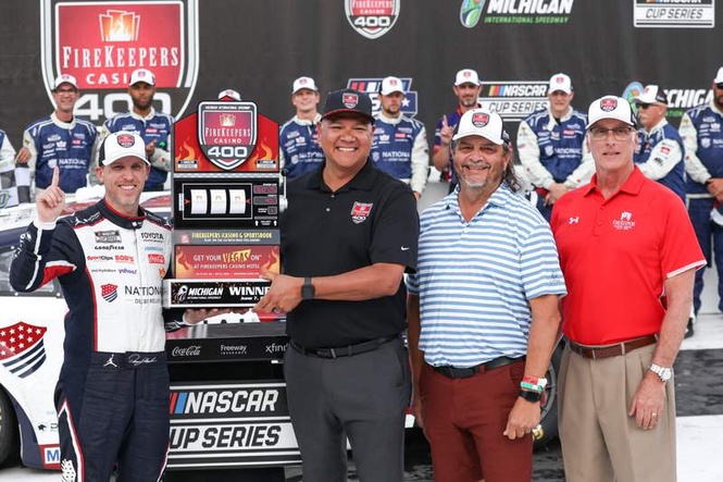 Image from: NASCAR Cup Series standings after Denny Hamlin wins FireKeepers Casino 400