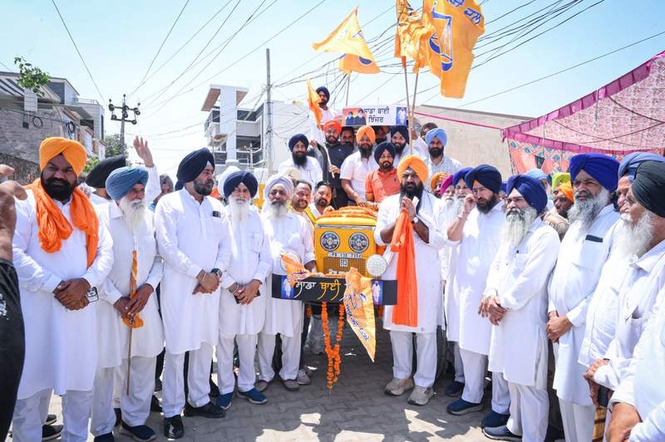 Image from: Youth Akali Dal president Sarabjeet Singh Jhinjer concludes 10-day foot march