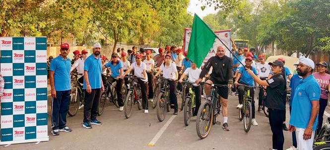 Image from: Ludhiana: Over 190 cyclists zoom through city during 38-km rally