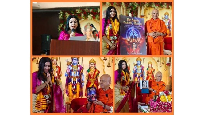 Image from: Swami Govind Dev Giri Maharaj launches Dr Sohini Sastri’s book on chakras and spiritual healing