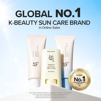 Image from: Beauty of Joseon Named ’Global No.1 K-Beauty Suncare Brand in Online Sales’ by Euromonitor International