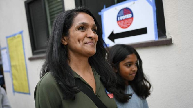 Image from: Left-winger beats Trump-backed Republican to advance to LA mayor runoff