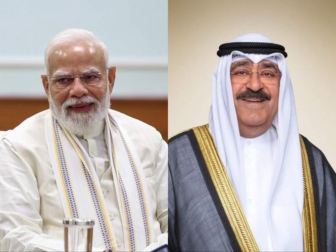 Image from: PM Modi, Kuwait’s Amir hold talks on West Asia situation