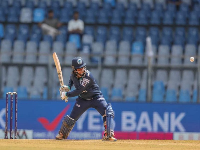 Image from: T20 Mumbai Women's League: Mansi's 50 sets up emphatic Sky Risers triumph over Falcons