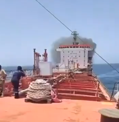 Image from: India thanks Oman for rescuing 24 Indian crew from fire-stricken tanker
