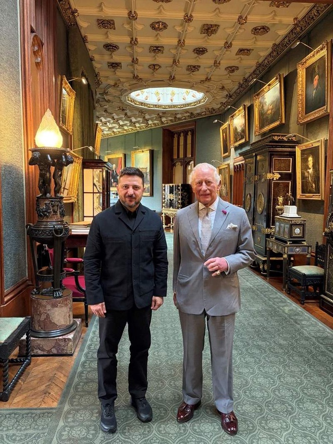 Image from: President Zelensky reveals his wife sent regards to King before Keir Starmer