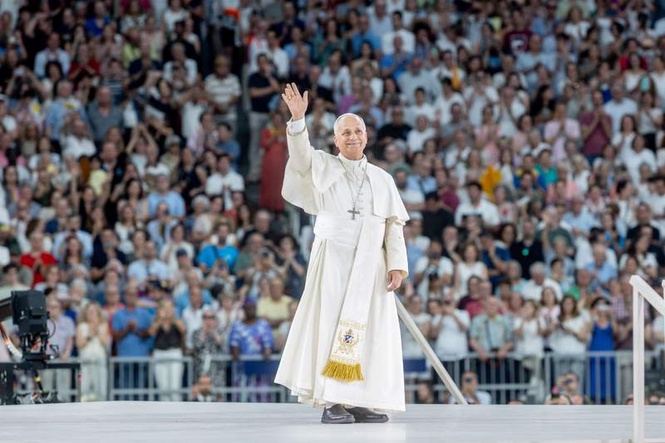 Image from: Pope Leo meets Latin superstar Bad Bunny on sidelines of Spain visit
