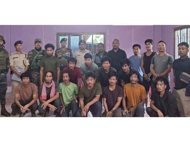 Image from: Manipur: 14 Kuki hostages released in presence of police, CM appeals for freeing six Naga civilians