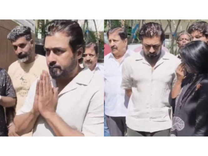 Image from: Suriya visits Bharathiraja's residence, pays last respects to filmmaking legend