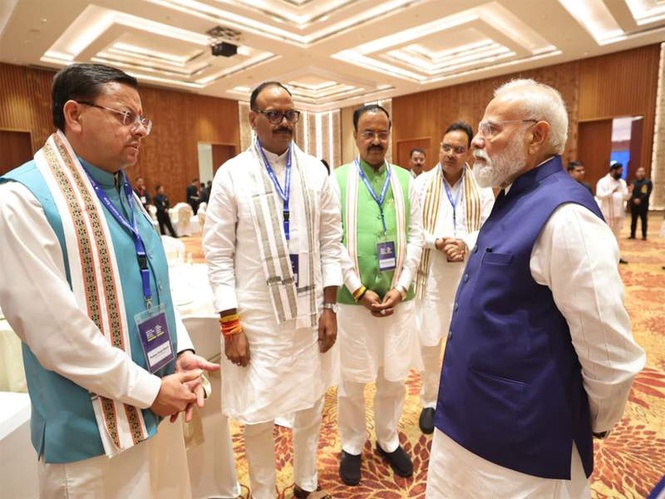 Image from: Uttarakhand CM Dhami congratulates PM Modi on becoming longest-serving elected Prime Minister