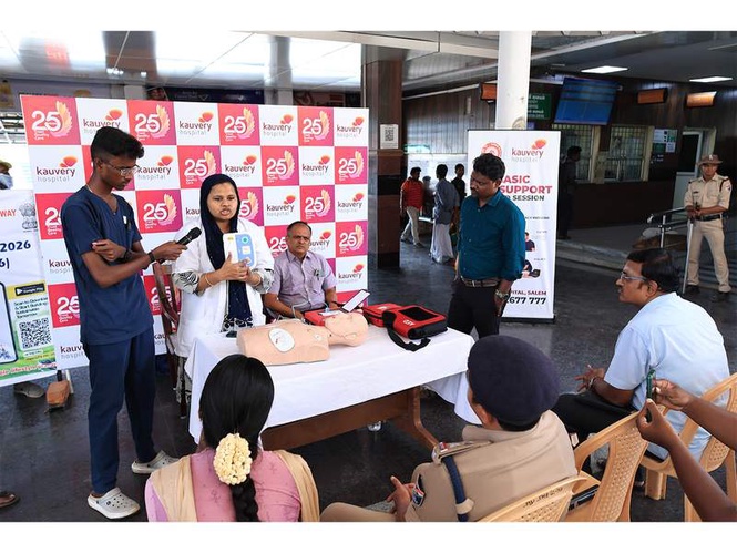 Image from: Kauvery Hospital Conducts Basic Life Support and Defibrillator Training Program for Railway Staff