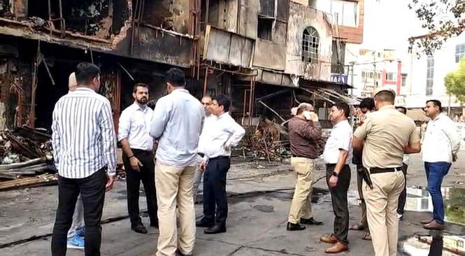 Image from: Rohtak market fire: Magisterial probe begins; traders call govt aid inadequate