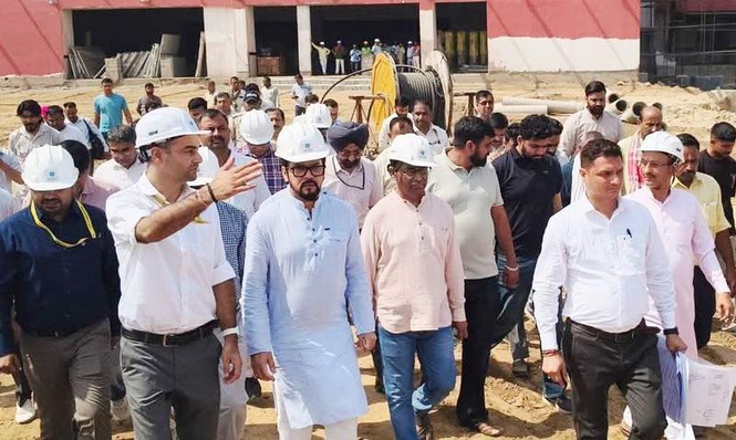 Image from: MP Anurag Thakur inspects works at PGI hospital in Una