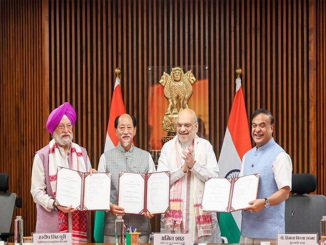 Image from: "Both states give up disputes to realise Modi Ji's energy vision": Amit Shah hails Centre, Assam, Nagaland tripartite MoU