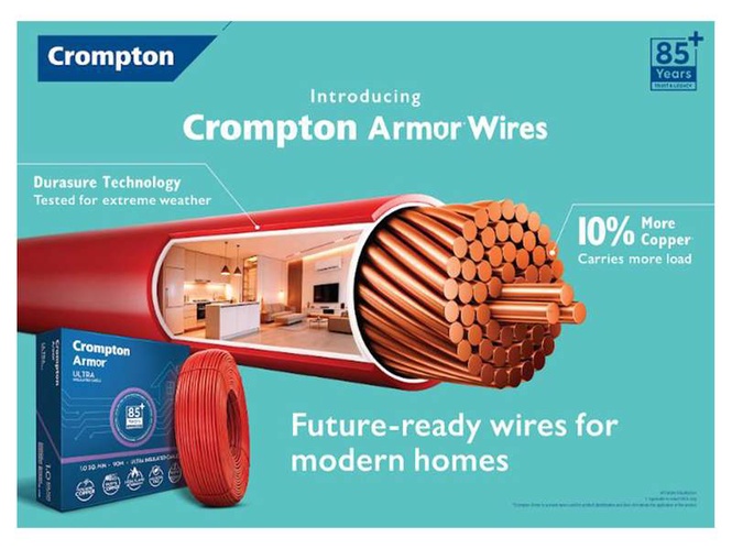 Image from: Crompton Enters India’s House Wires Category with the Launch of Crompton Armor Wires