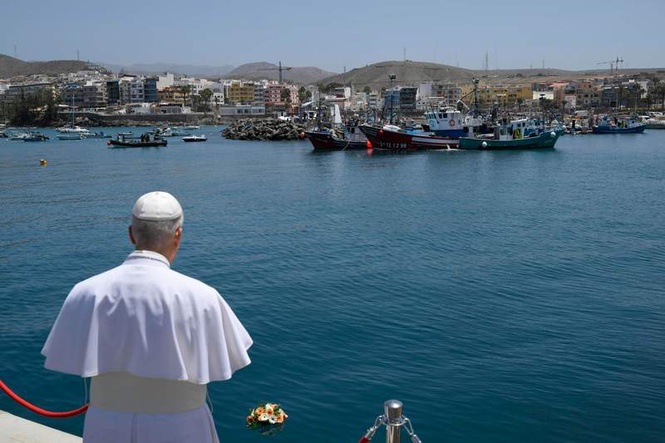 Image from: 'Stop and repent,’ pope urges human traffickers as he visits Tenerife