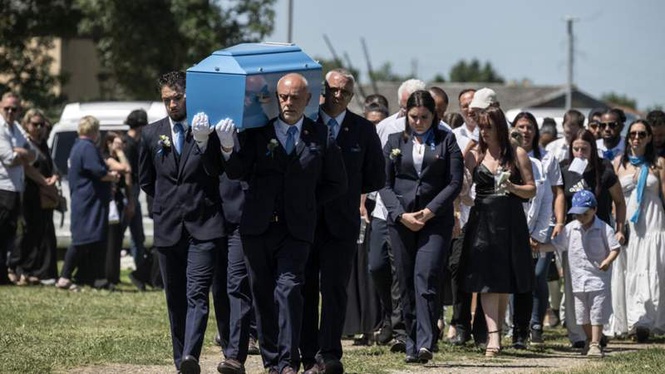 Image from: Hundreds gather for funeral of French schoolgirl whose killing sparked national outrage