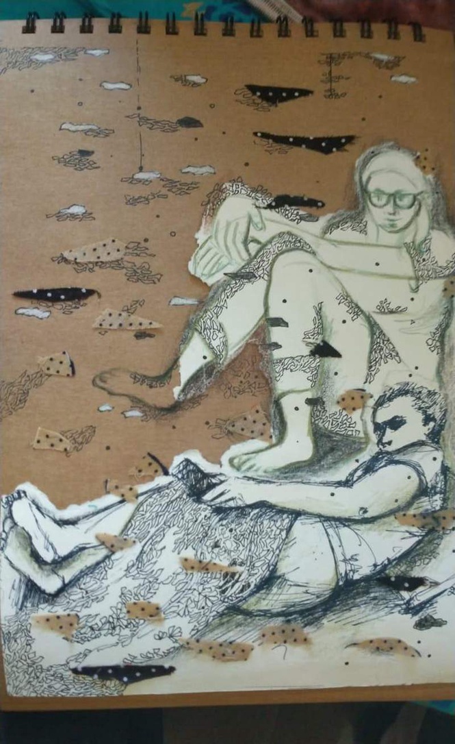 Image from: City-based artist portrays nature, tribal life in monochromatic art