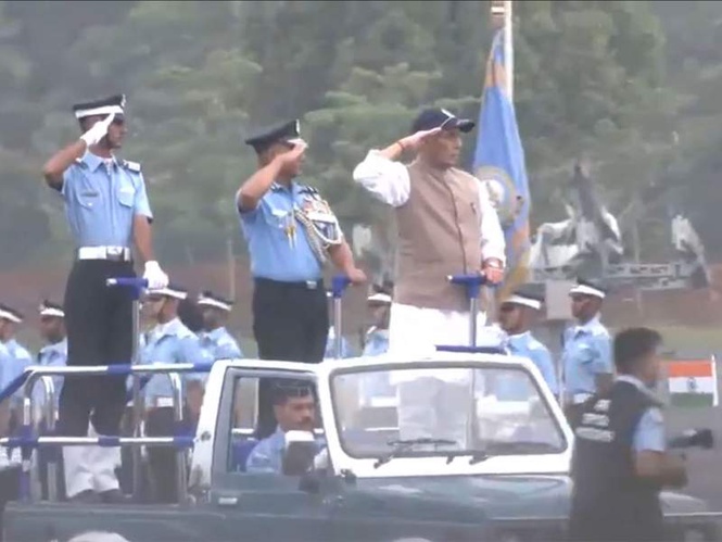 Image from: Rajnath Singh reviews Air Force Academy's Combined Graduation Parade in Telangana