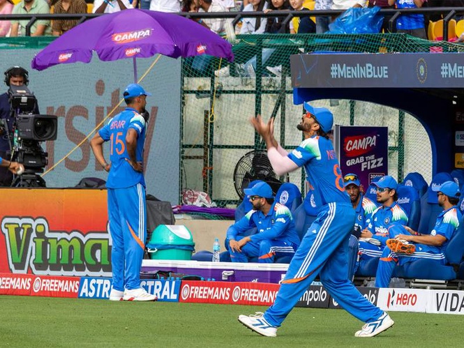 Image from: Call from mom can't wait: All-rounder Nitish Kumar Reddy interrupts post-match PC after India's victory
