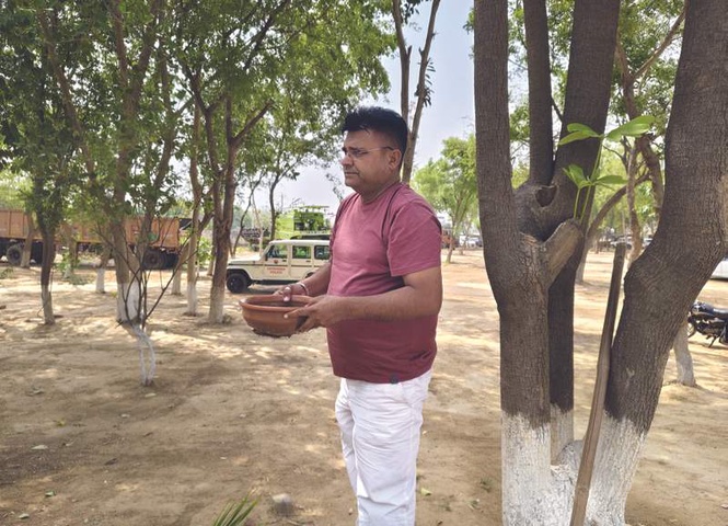 Image from: Beyond policing: Fatehabad SHO transforms police station into a green oasis