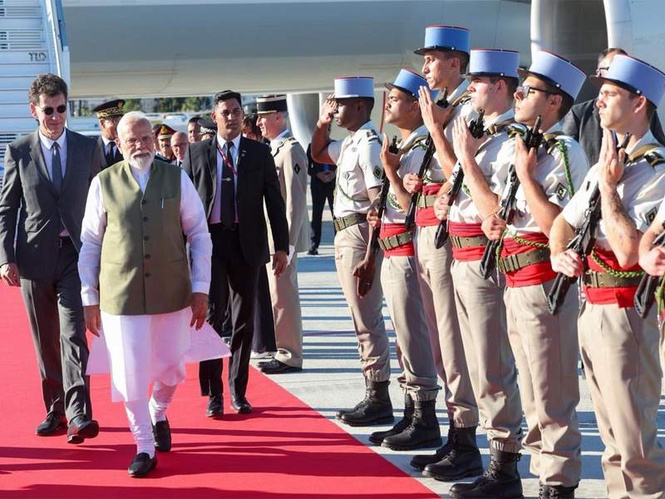 Image from: PM Modi begins Europe tour in France: Eyes on Macron talks, G7 summit, and historic Slovakia visit