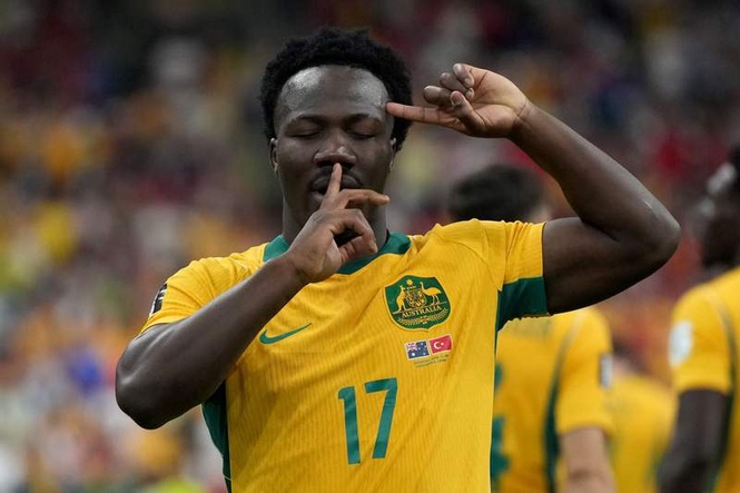 Image from: Irankunda goes from refugee camp to emulating Cahill at World Cup