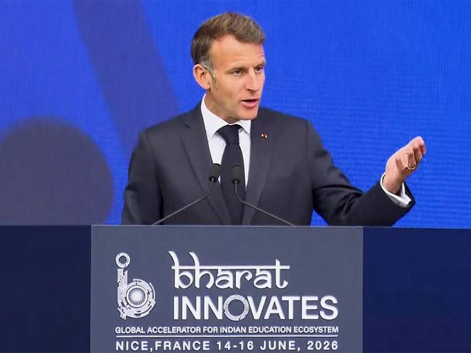 Image from: Testament to determined action: French President Macron congratulates PM Modi on becoming India's longest-serving elected PM