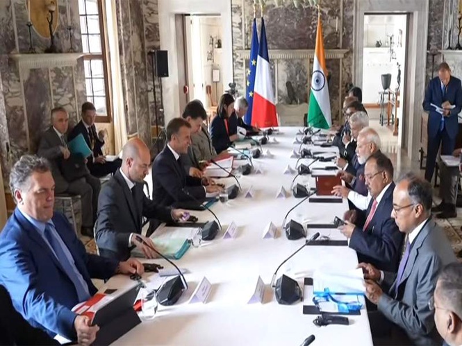 Image from: PM Modi, French President Macron hold delegation-level talks