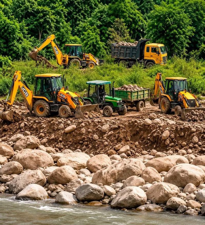 Image from: Jaisinghpur residents raise alarm over illegal mining, dust pollution