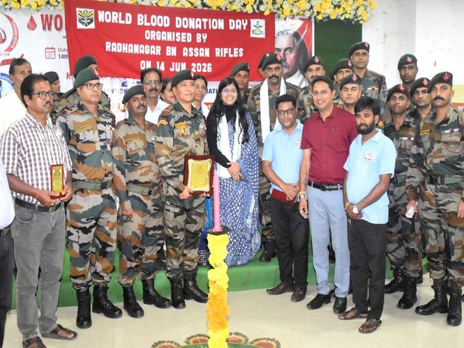 Image from: Assam Rifles organises blood donation drive in Tripura to mark World Blood Donor Day