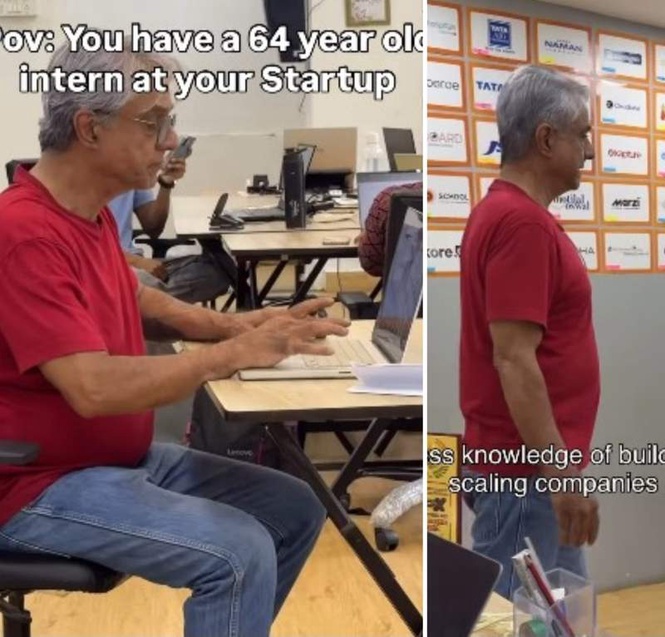 Image from: ’Best decision’: Startup’s 64-year-old intern wins hearts online, proves age is jus a number