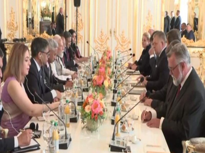 Image from: PM Modi holds delegation-level talks with Slovak PM Robert Fico in Bratislava