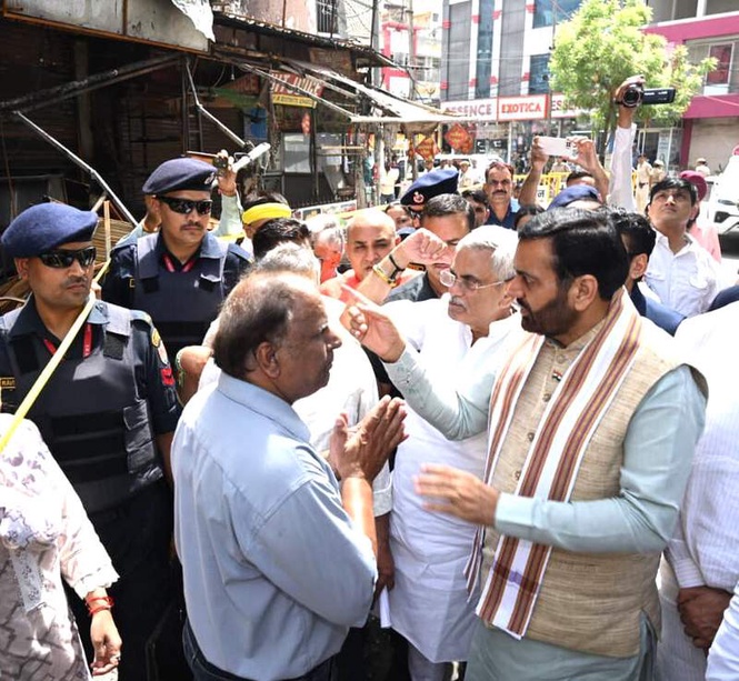 Image from: CM Saini announces Rs 10 lakh relief for Rohtak fire victims, Rs 5 lakh for shopkeepers