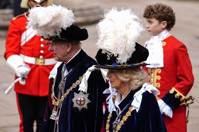 Image from: King Charles, Queen Camilla and Prince William attend historic Order of the Garter ceremony
