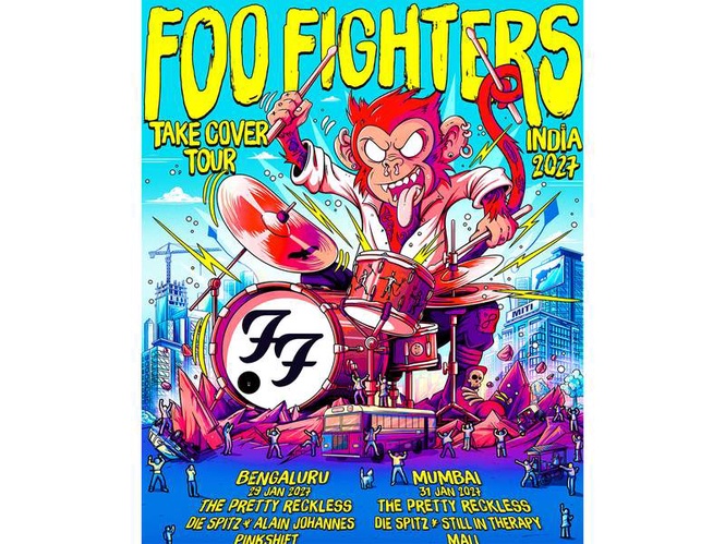 Image from: Multiple Grammy Award-winning rock band Foo Fighters to make India debut at Bengaluru, Mumbai in 2027